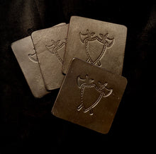 Handcrafted Italian leather drink coaster set.